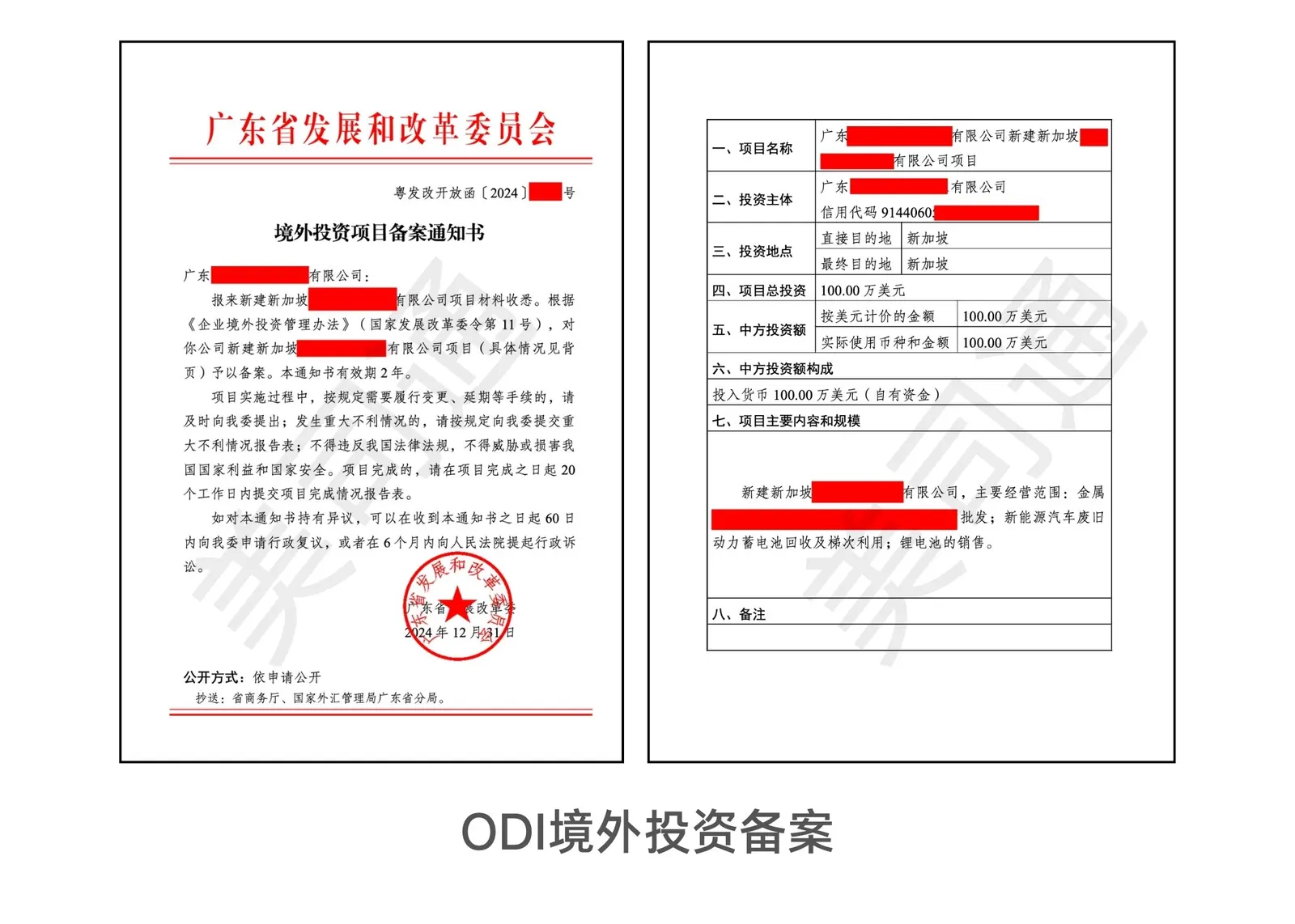 美司通交付的ODI境外投资备案批文